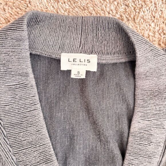 Lelis Collection heathered grey long sleeved rib knit sweater - S - Picture 2 of 4
